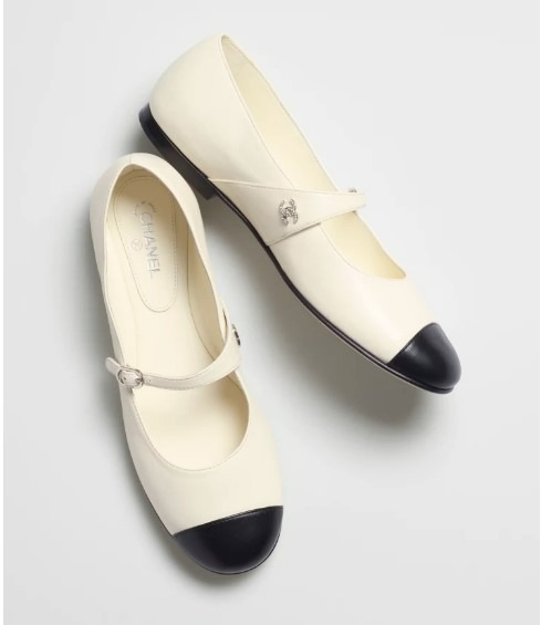 Chanel Ballerina Flat Lambskin & Ivory Black