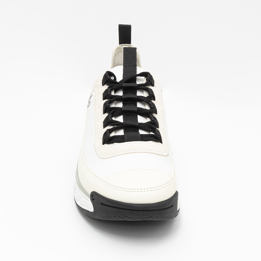 Logo Mixed Fiber White Men's Sneakers 
