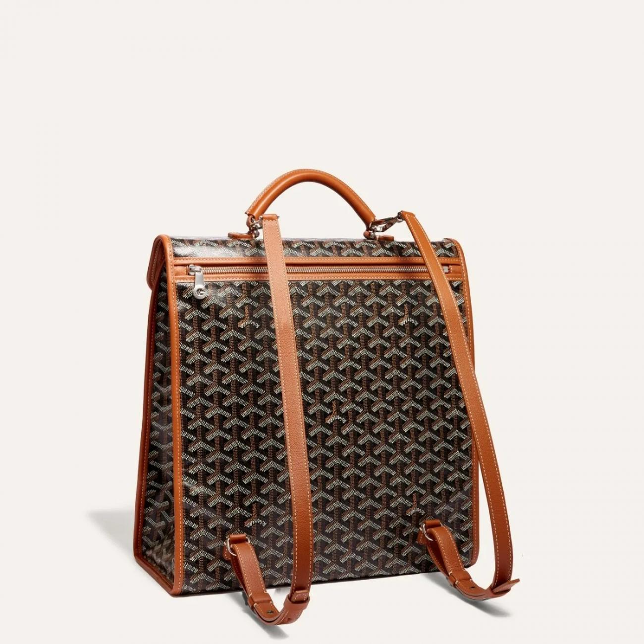 Goyard Saint Leger Backpack Black Tan