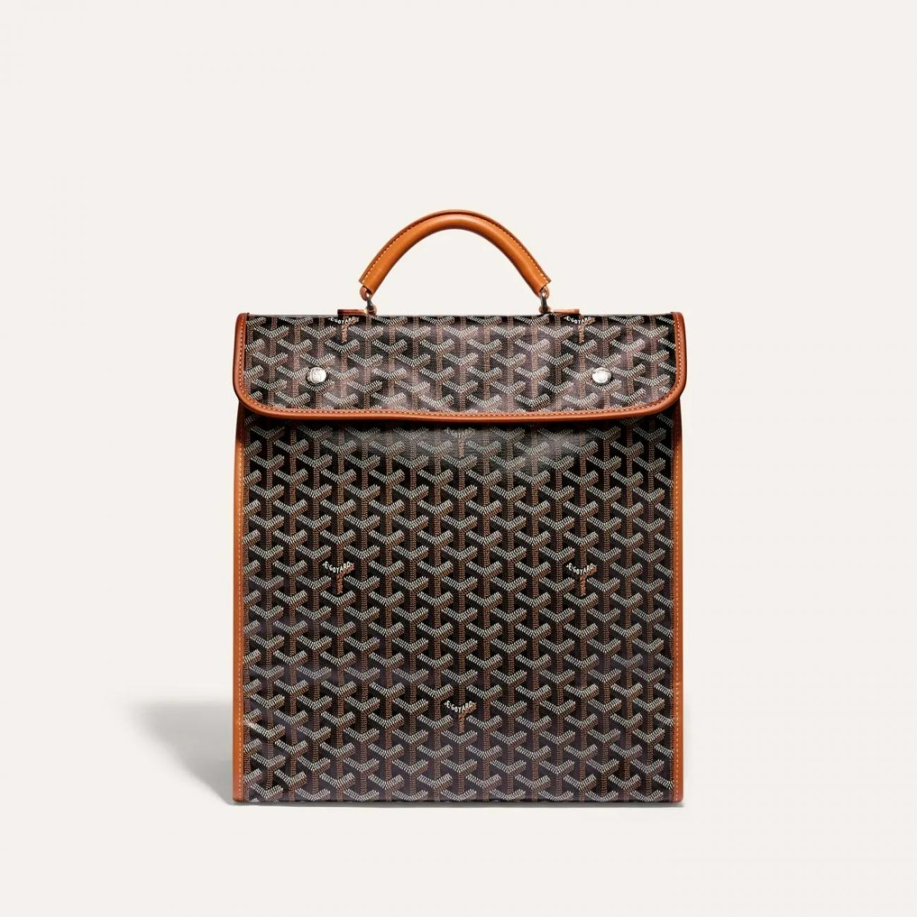 Goyard Saint Leger Backpack Black Tan