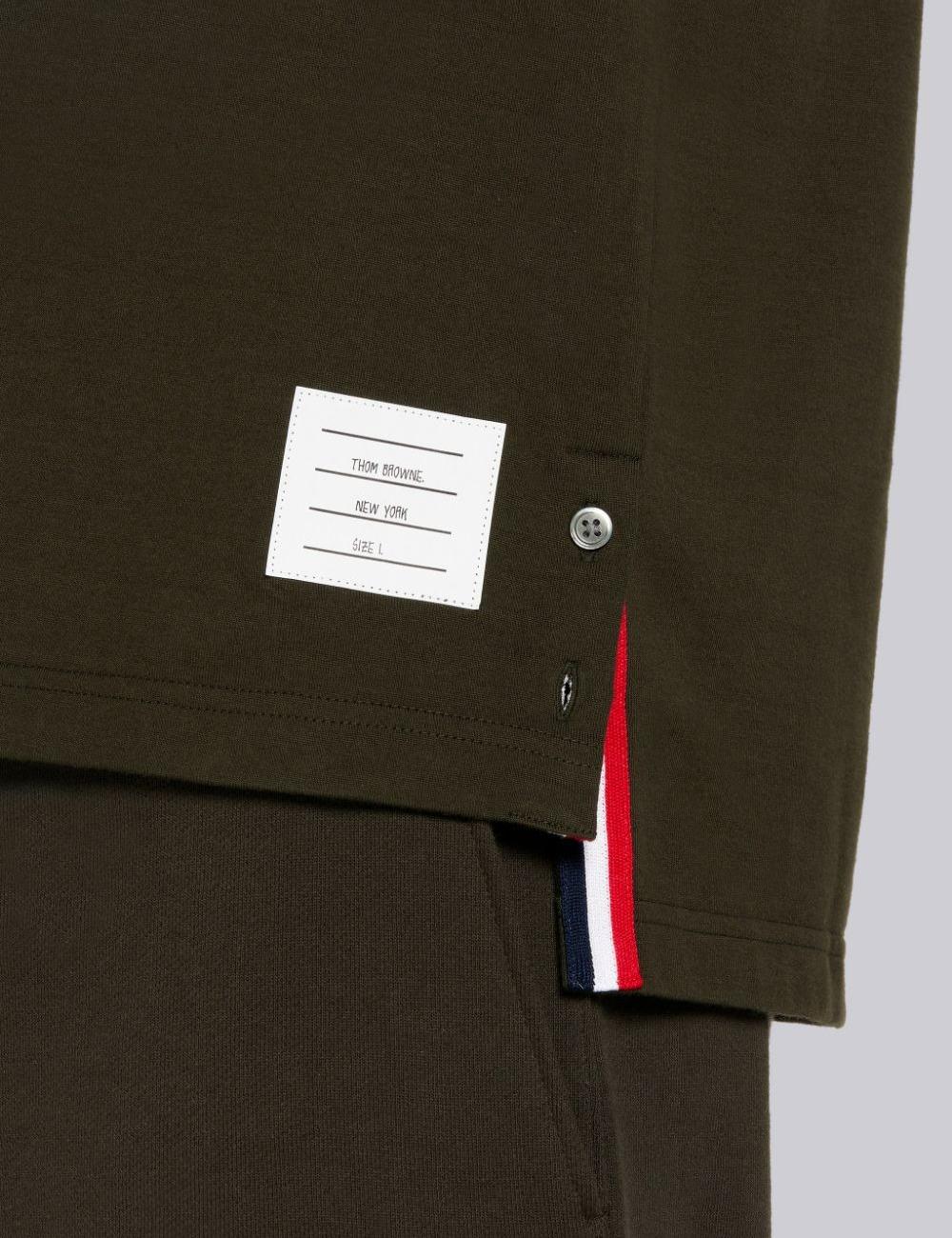 DARK GREEN MEDIUM WEIGHT JERSEY 4-BAR STRIPE OVERSIZED LONG SLEEVE TEE