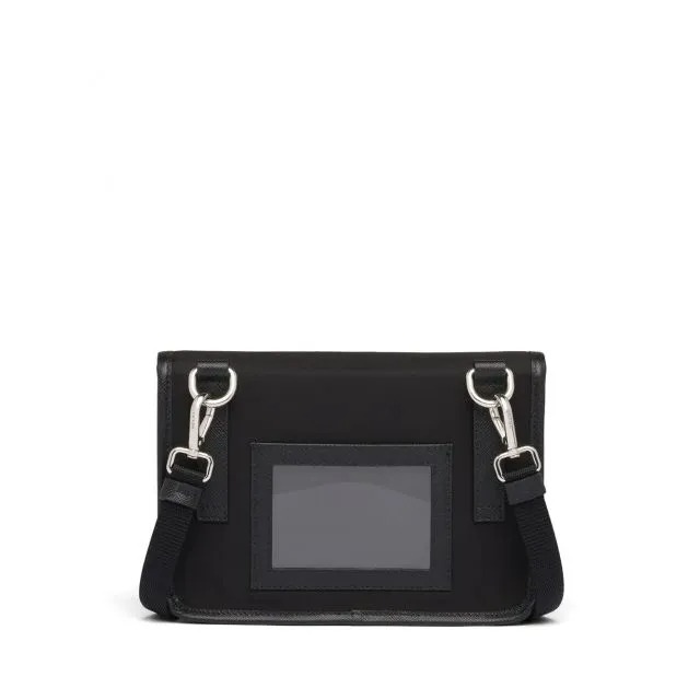 Black logo smartphone shoulder bag