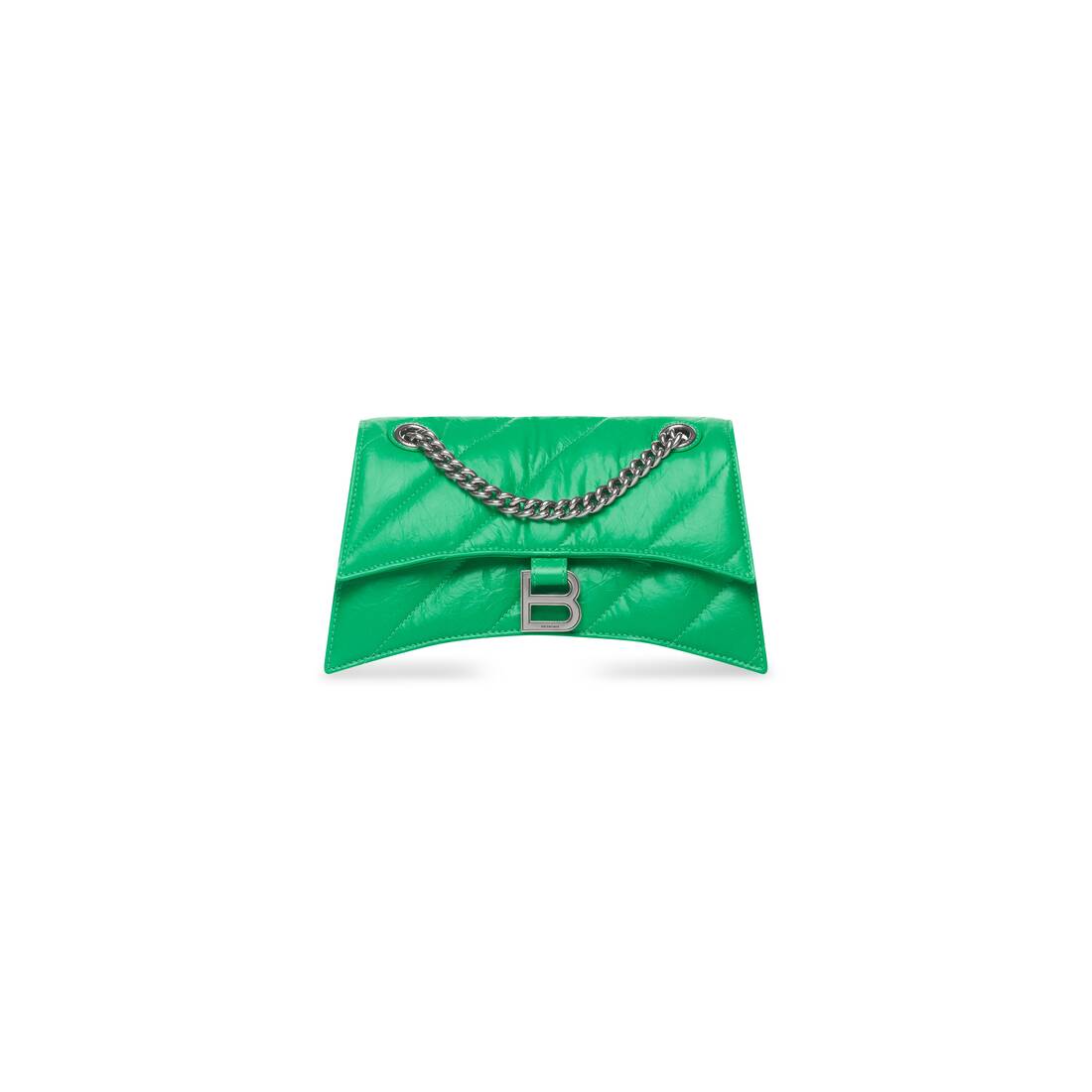 Quilted CRUSH Small Chain Bag for Women in Bright Green