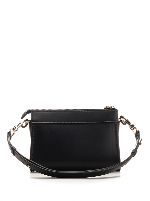  Black leather mini Edith shoulder bag