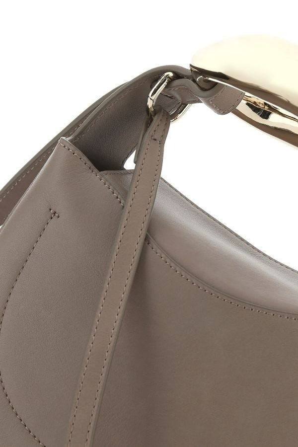 Dove grey leather small Kiss handbag