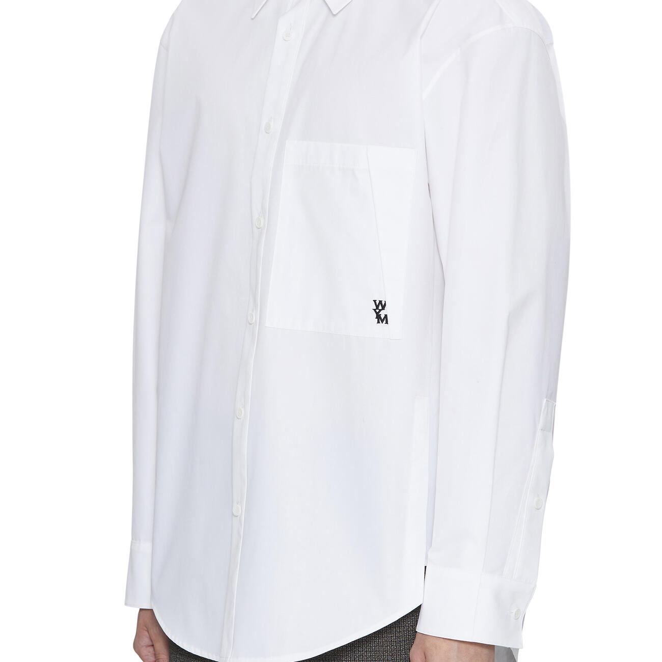 White Cotton Backlogo Shirt