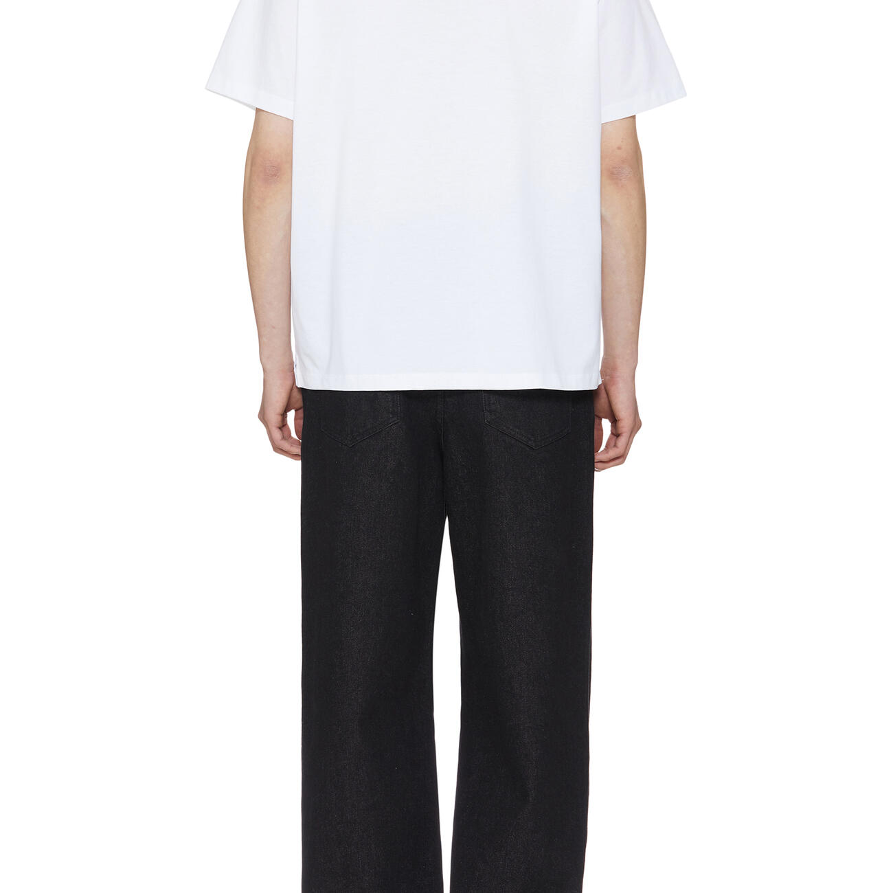 White Cotton Square Label T-Shirt