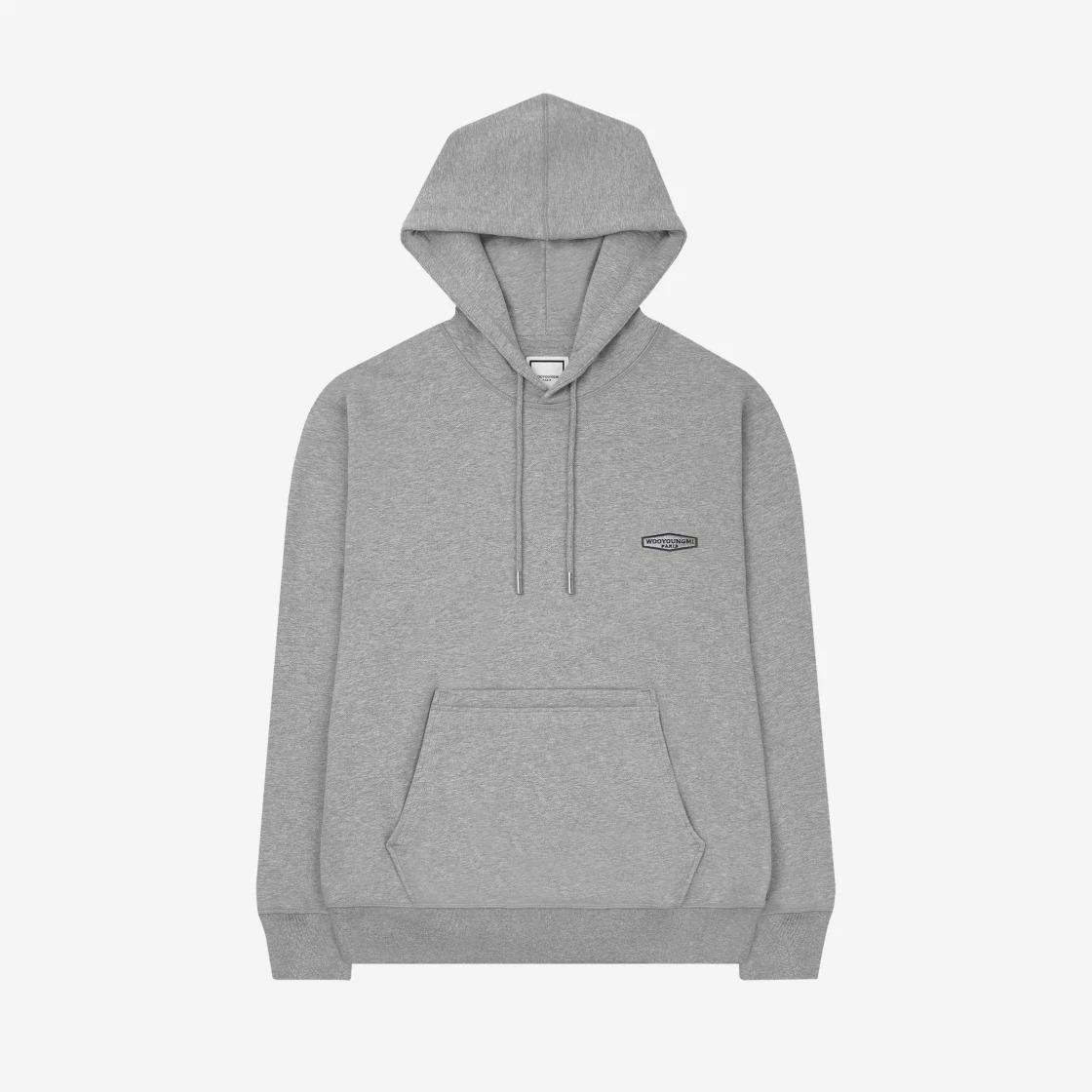 Wooyoungmi Black Back Logo Hoodie Gray