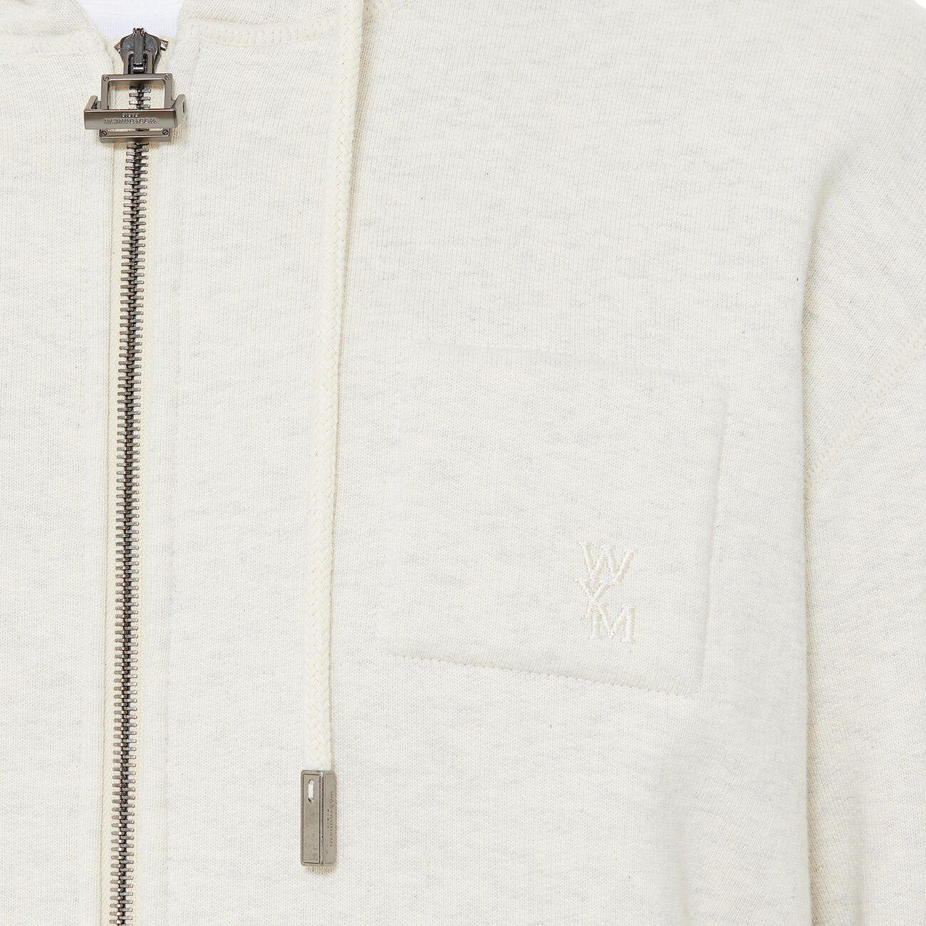 Wooyoungmi Cotton Back Logo Hoodie Ivory