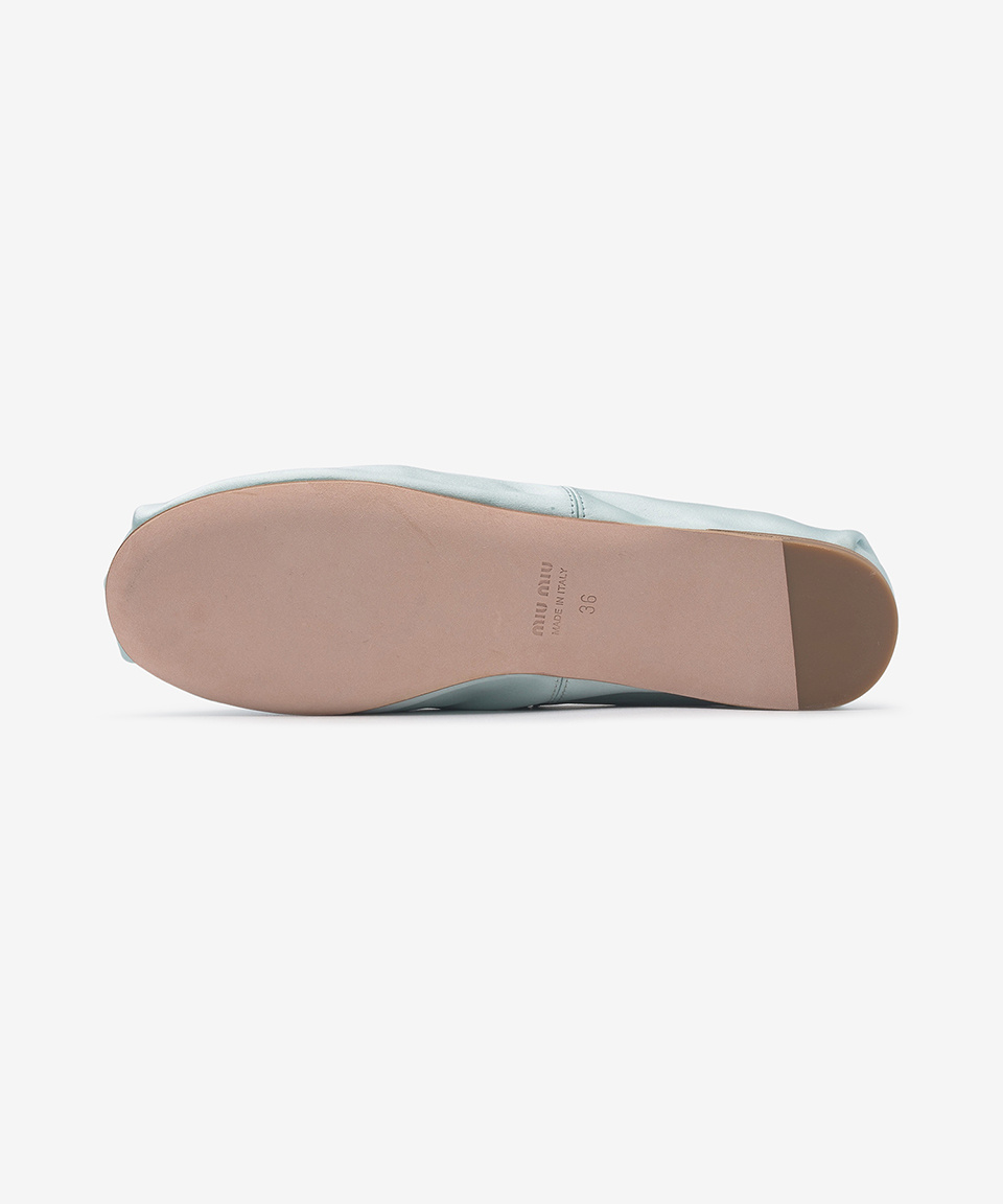 SATIN BALLERINA FLAT SHOES