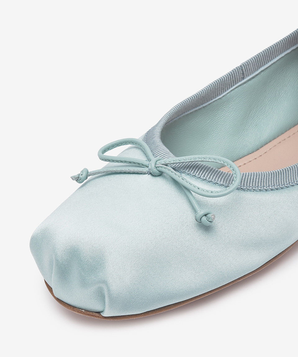 SATIN BALLERINA FLAT SHOES