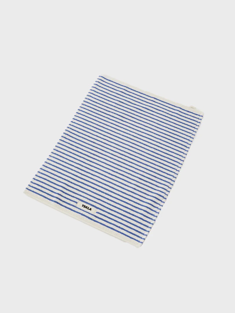 Bath Mat in Coastal Blue Stripes