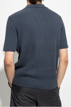 FENDI NAVY BLUE POLO SHIRT WITH LOGO