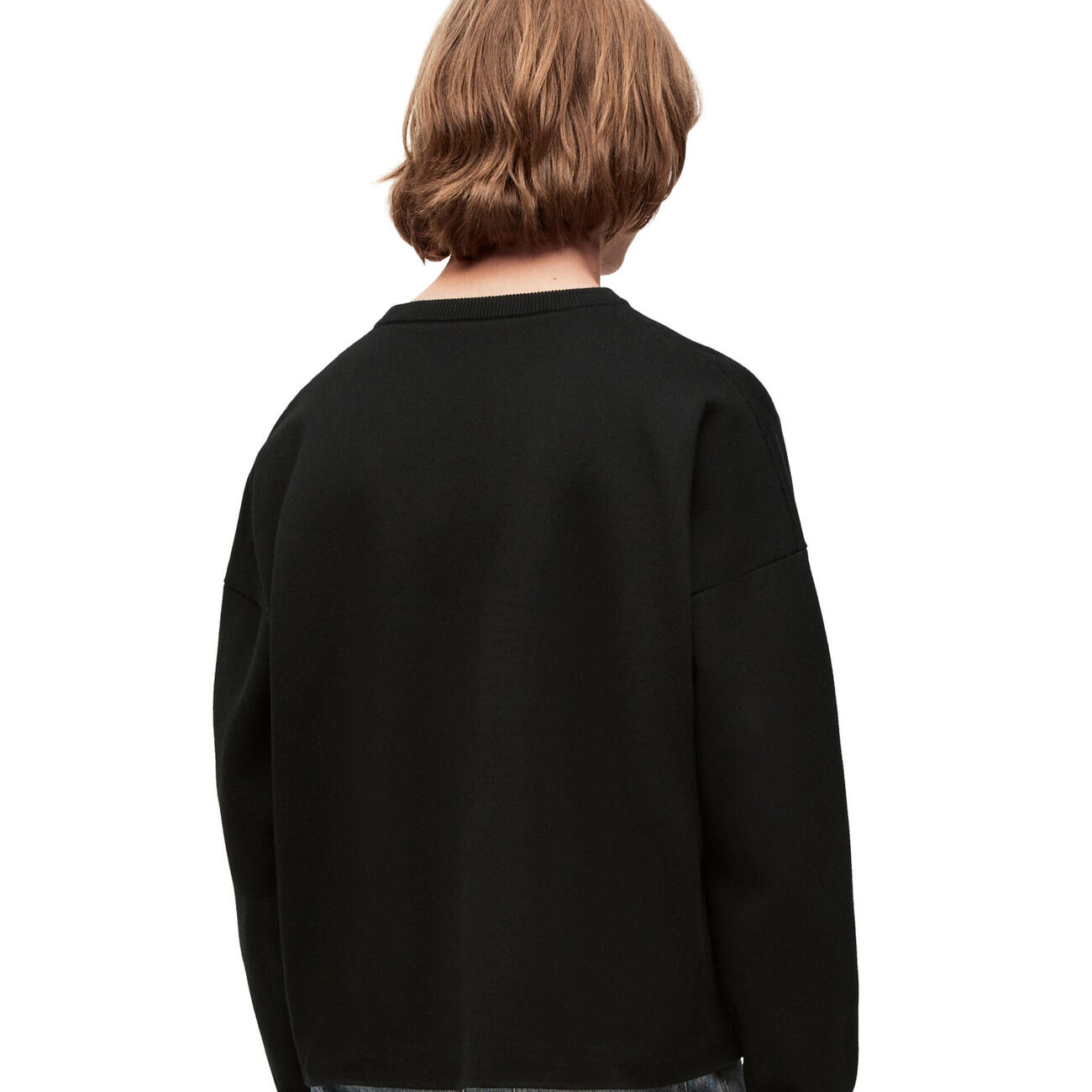 Anagram pocket sweater in cotton and viscose - Black