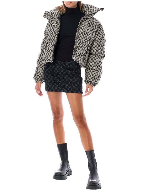 DENIM MONOGRAM MINI SKIRT BLACK 