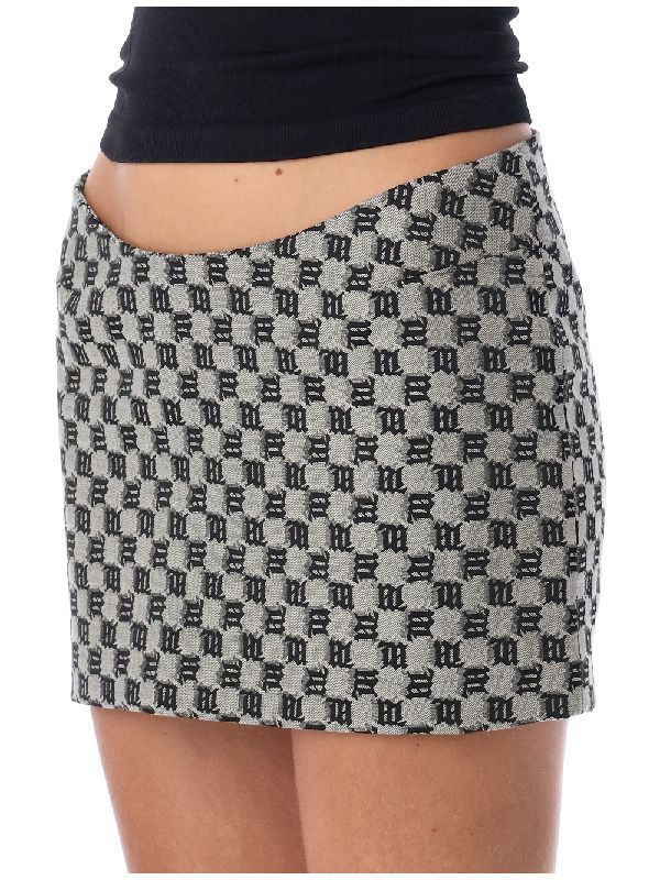 Misbehave Monogram Jacquard Low Waist Mini Skirt 