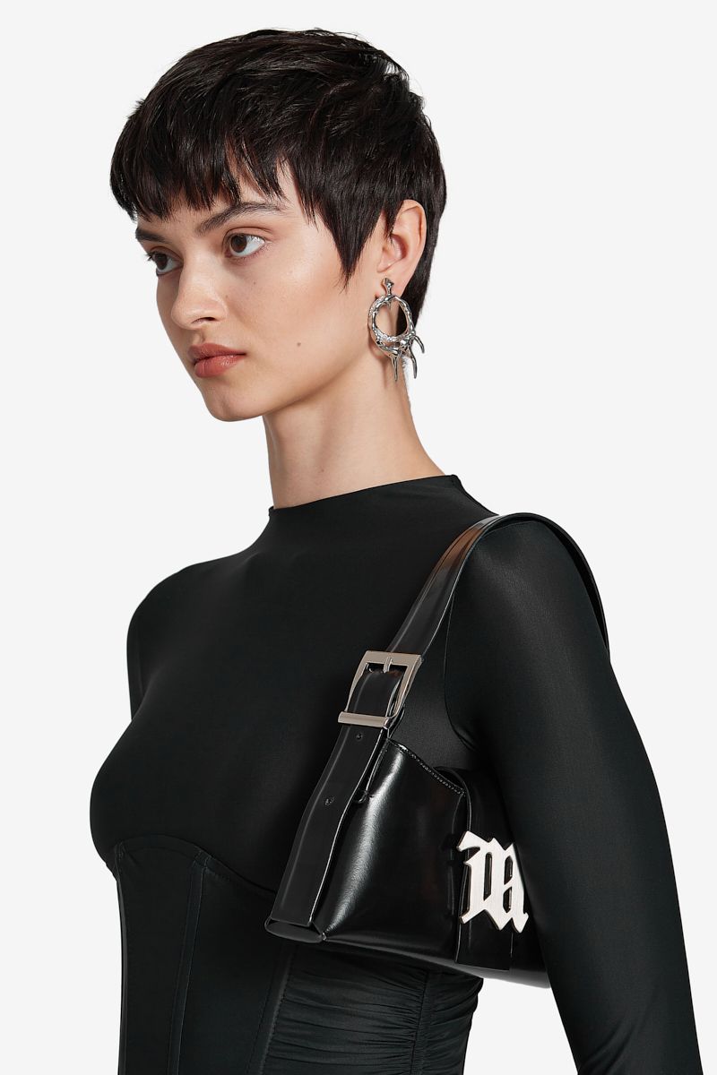 Leather Shoulder Bag Mini Black