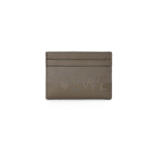 Signature plain cardholder in calfskin Khaki