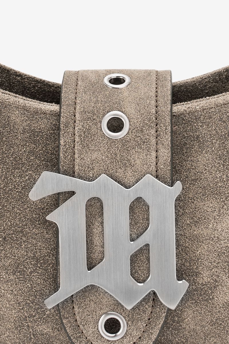 Cracked Leather Small Shoulder Bag