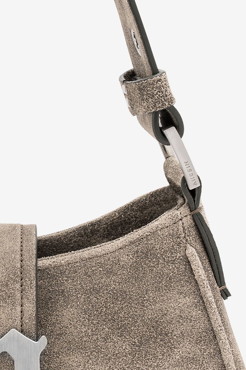 Cracked Leather Small Shoulder Bag