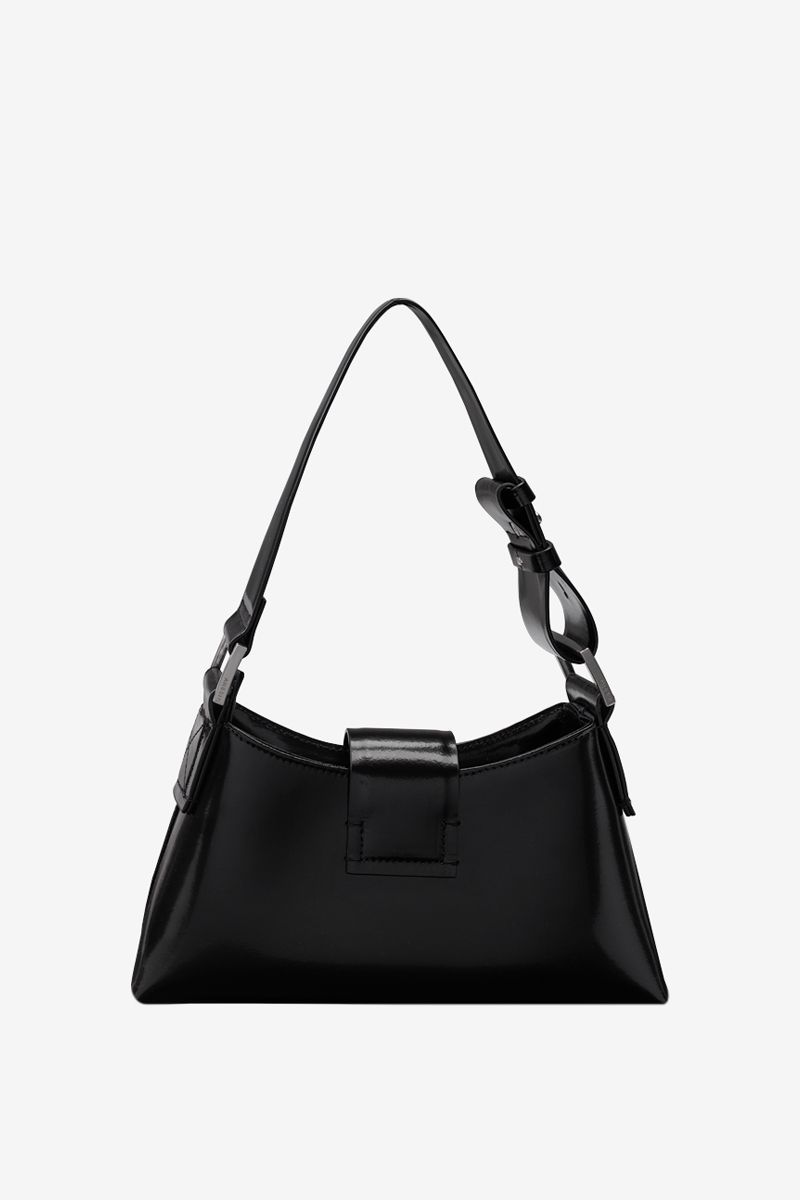 Leather Shoulder Bag Small Black
