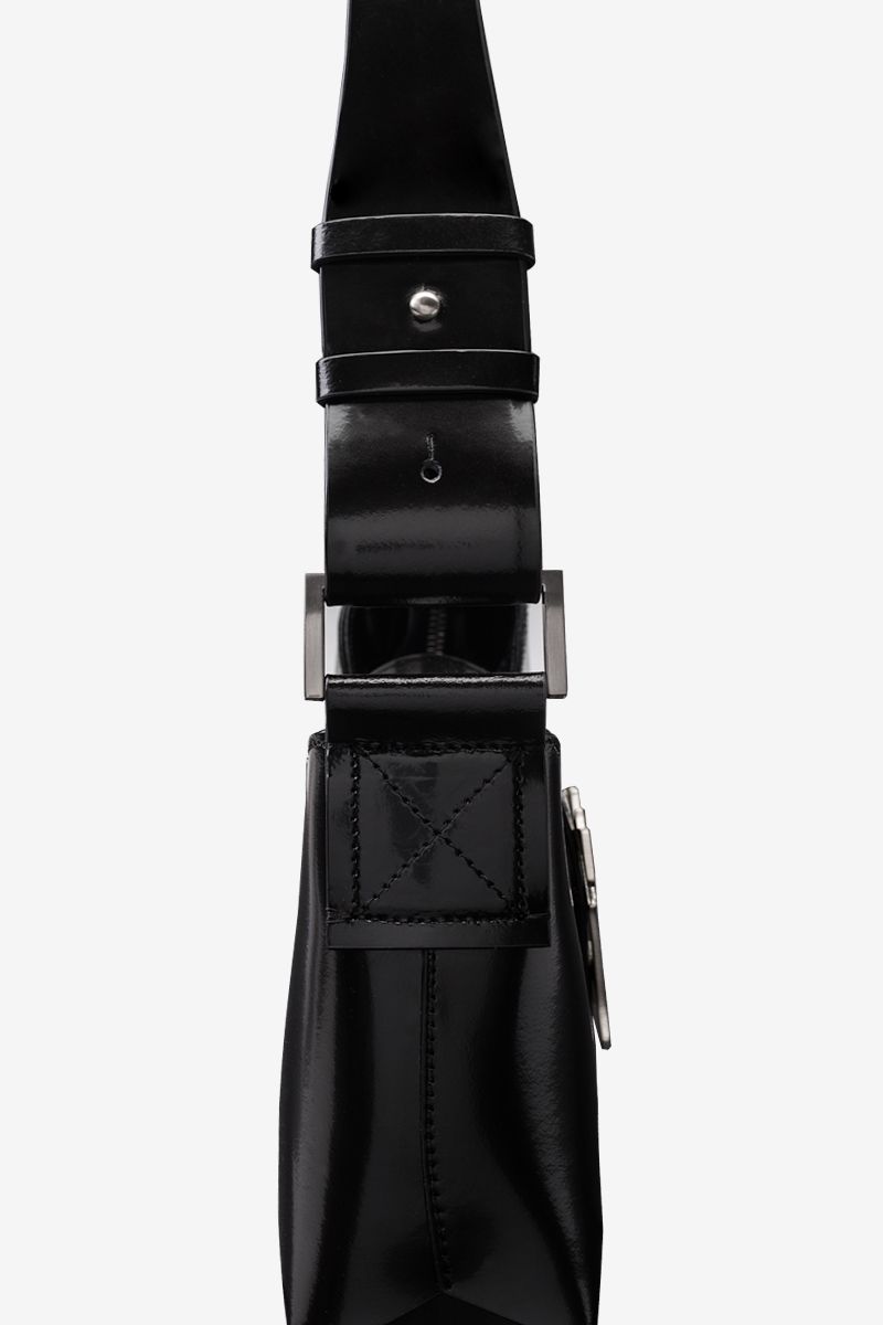 Leather Shoulder Bag Small Black