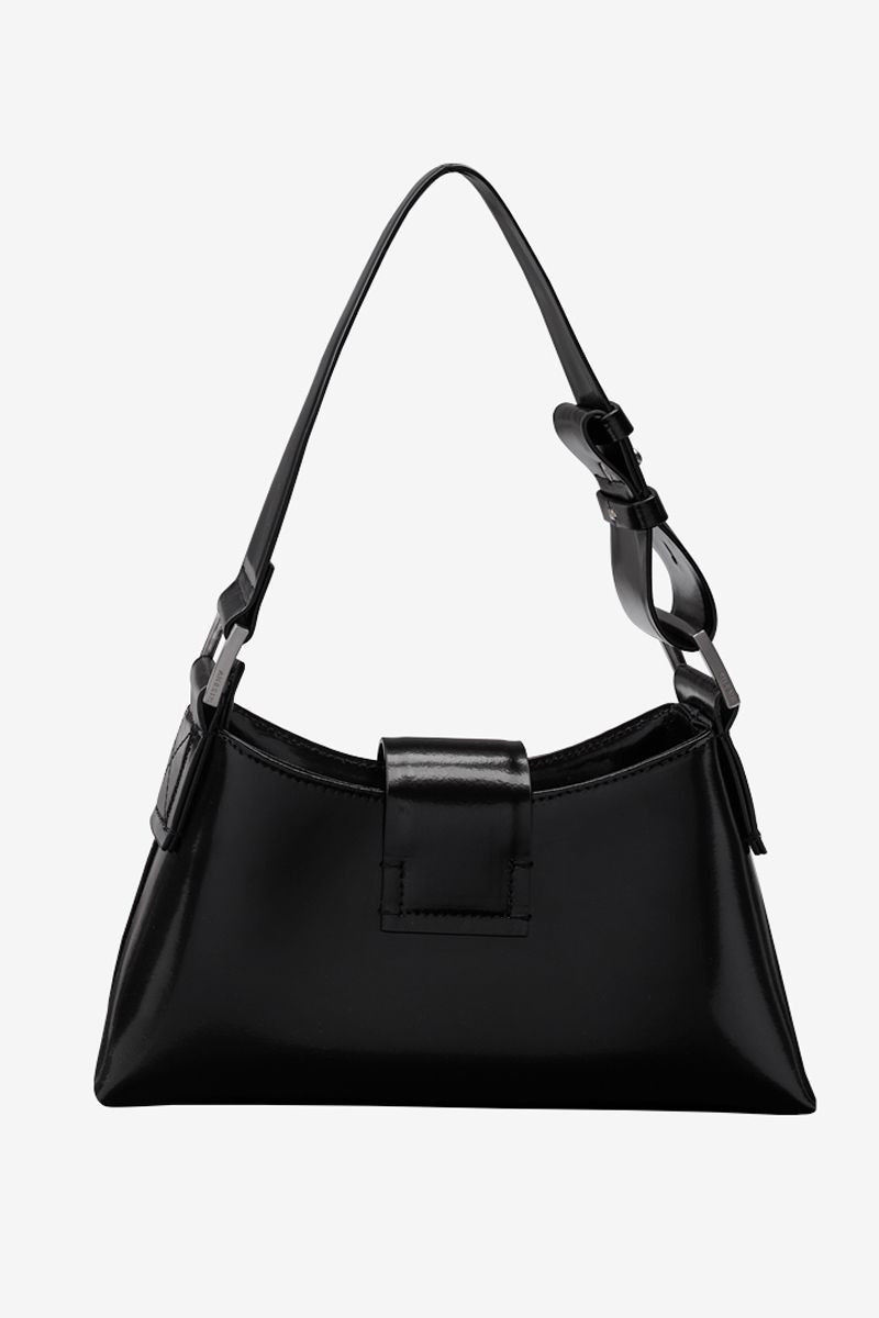 Leather Shoulder Bag Medium Black