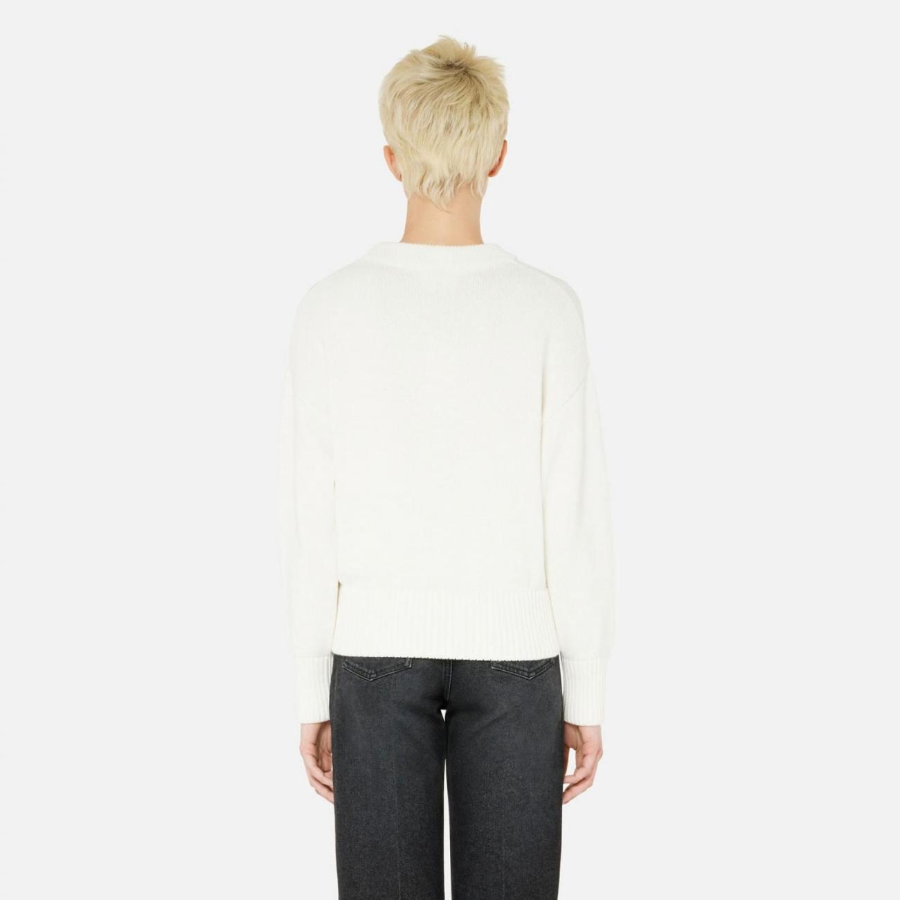 Pull Ami Paris Rose Et Blanc - Taille M - Coton - Neuve Avec étiquettes - Homme