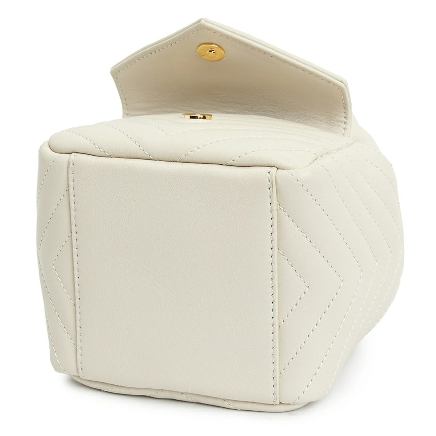 JOE MINI BUCKET BAG IN QUILTED LAMBSKIN (BLANC VINTAGE)