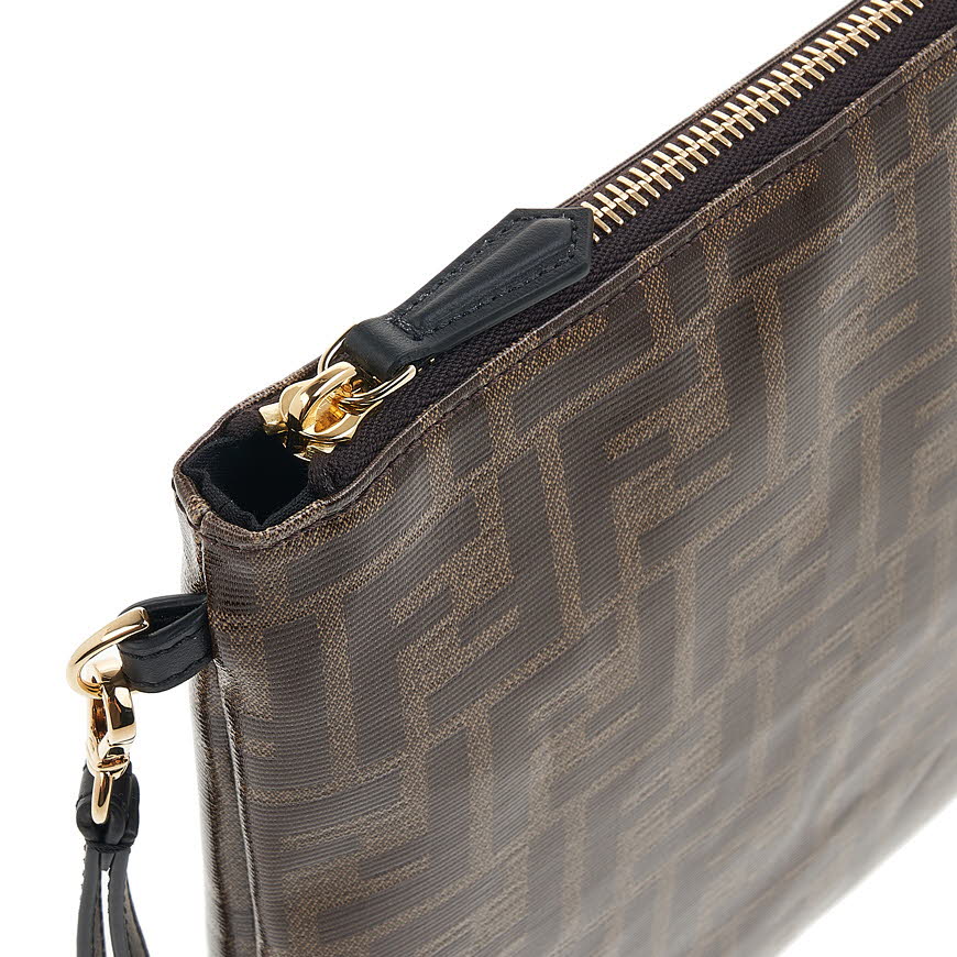 Large Flat Pouch Brown fabric pouch