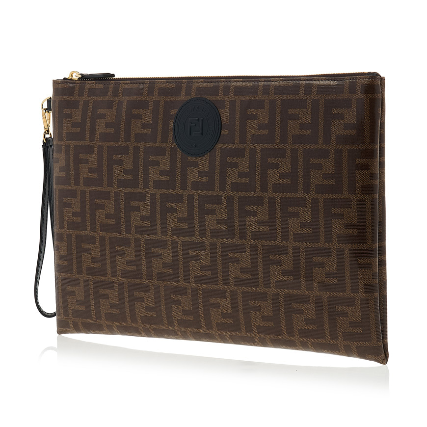 Large Flat Pouch Brown fabric pouch