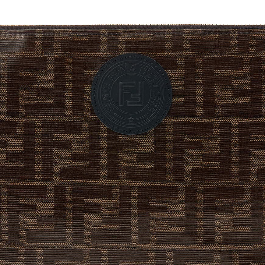 Large Flat Pouch Brown fabric pouch