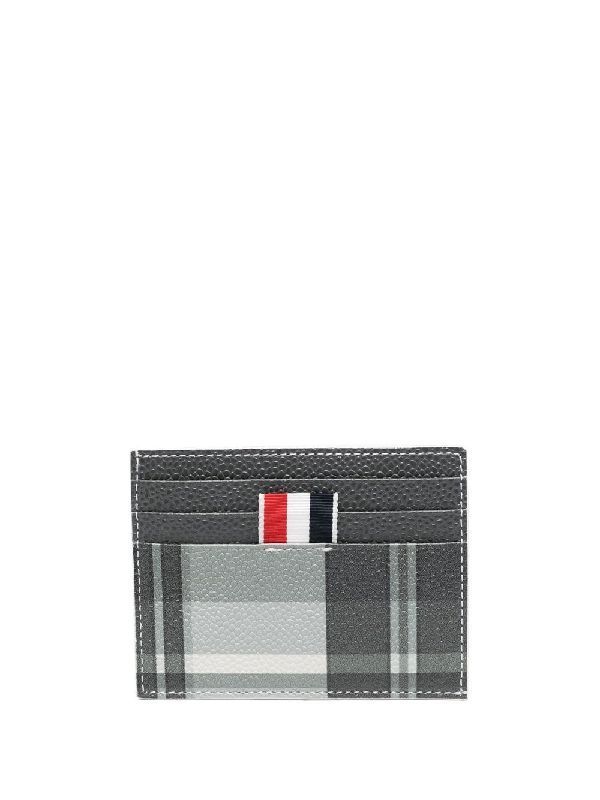 4 Bar Stripe Pebble Grain Madras Card Holder 