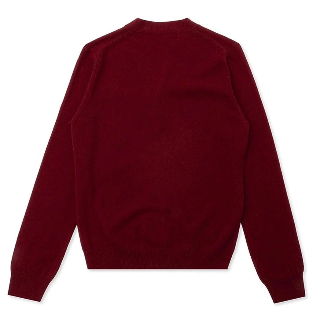 COMME DES GARCONS PLAY KNIT CARDIGAN RED HEART - BURGUNDY