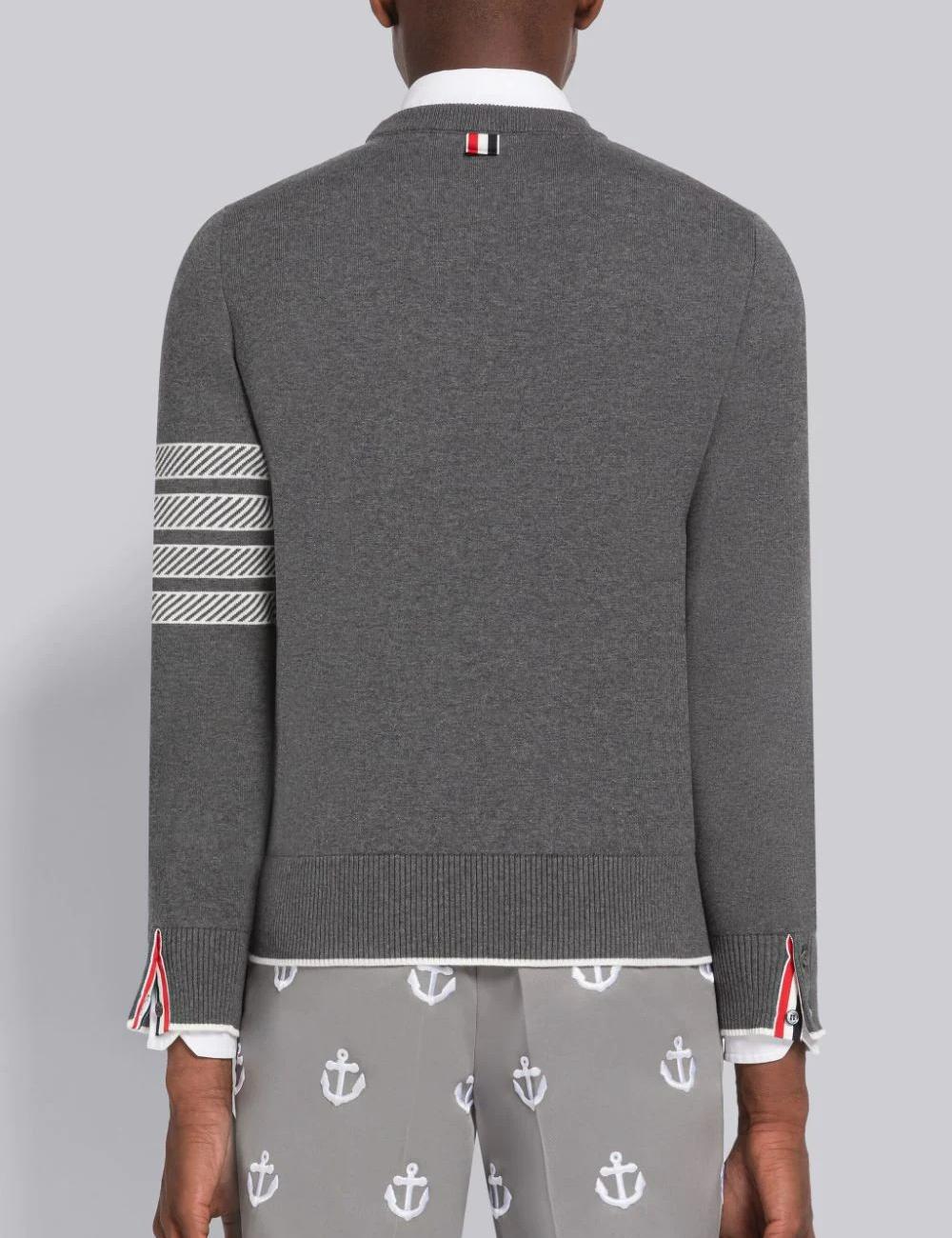ANCHOR JACQUARD 4-BAR CREW NECK PULLOVER