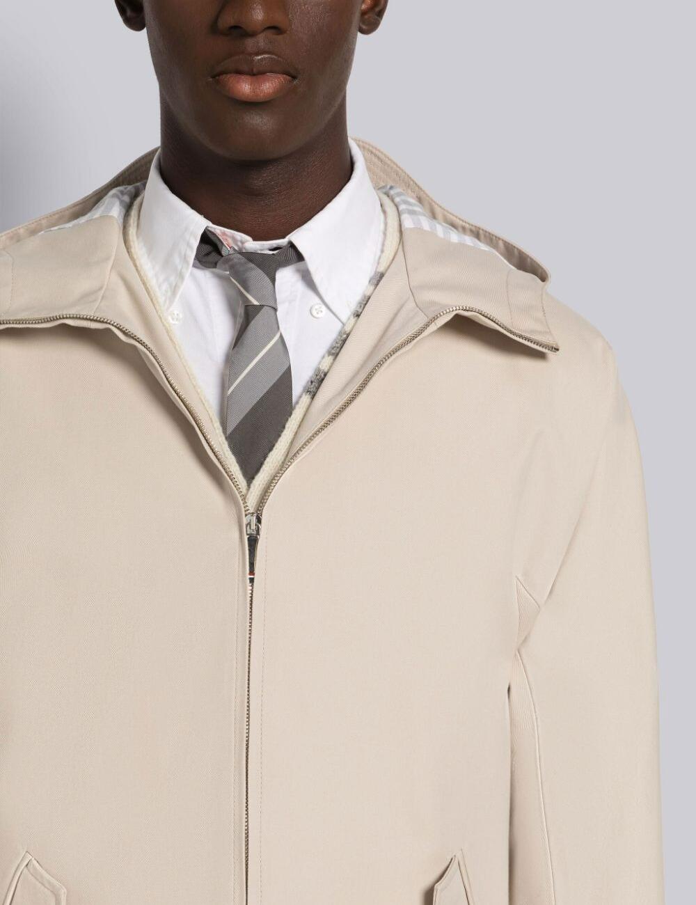 WATERPROOF COTTON TWILL T-DART HOODED SWIM PARKA