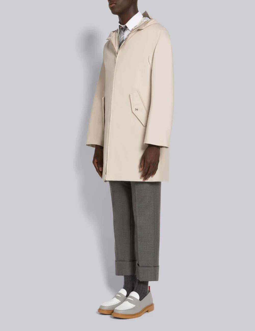 WATERPROOF COTTON TWILL T-DART HOODED SWIM PARKA