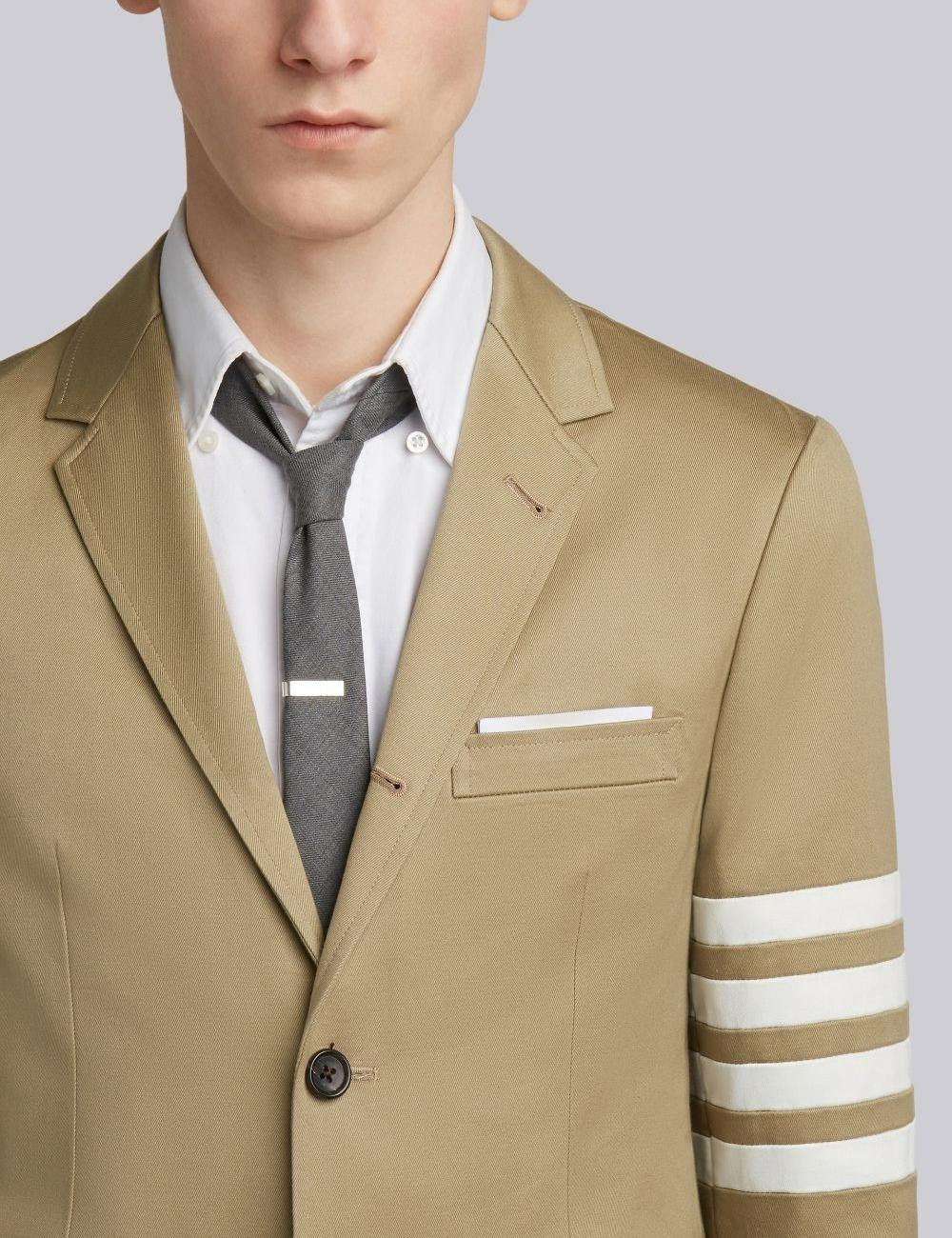 CAMEL COTTON TWILL 4-BAR UNCONSTRUCTED CLASSIC JACKET