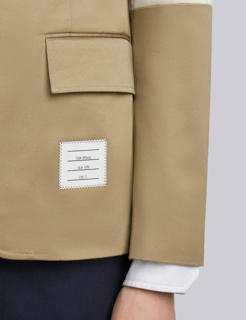 CAMEL COTTON TWILL 4-BAR UNCONSTRUCTED CLASSIC JACKET