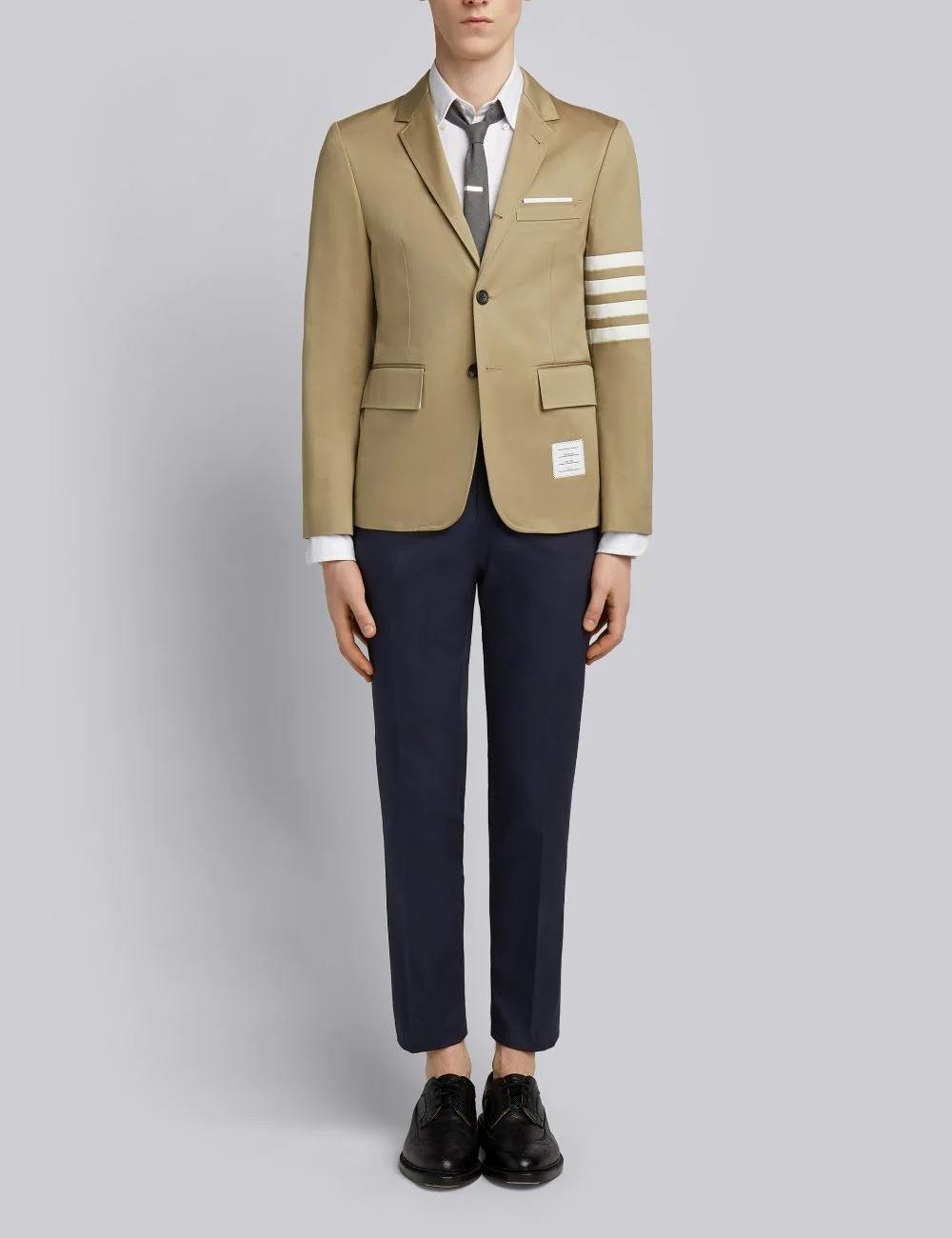 CAMEL COTTON TWILL 4-BAR UNCONSTRUCTED CLASSIC JACKET