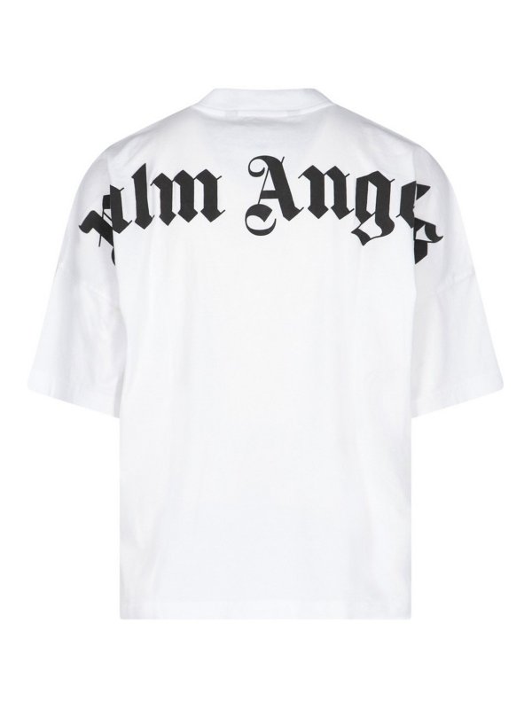 Palm Angels Oversized Mock Neck Logo Tee White