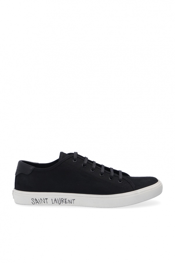 Saint Laurent Malibu Sneakers in Canvas and Smooth Leather Black