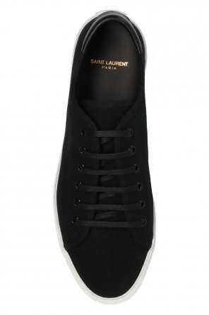 Saint Laurent Malibu Sneakers in Canvas and Smooth Leather Black