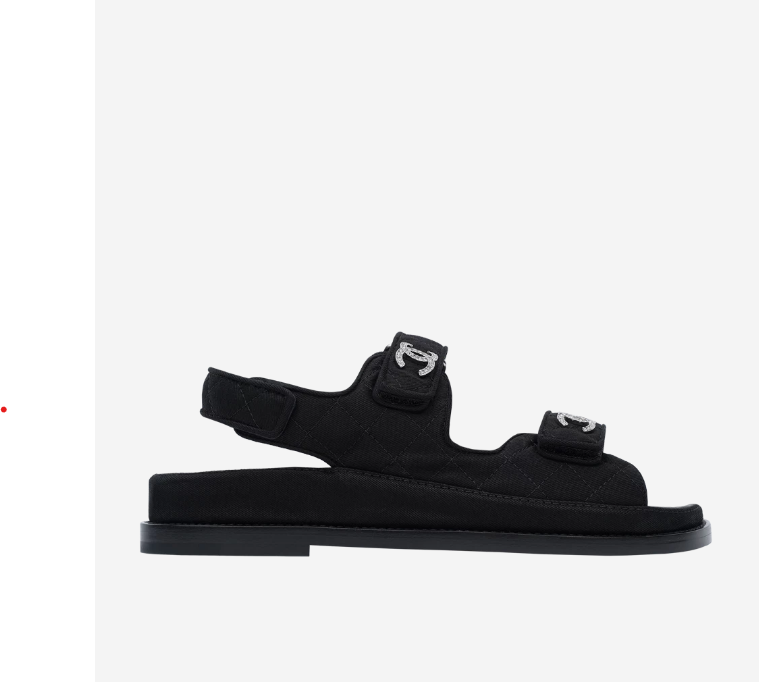 Chanel Sandals Mixed Fibers & Black