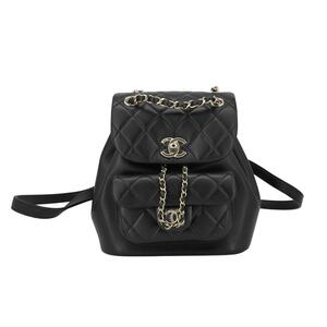 Chanel Small Backpack Calfskin & Gold Black