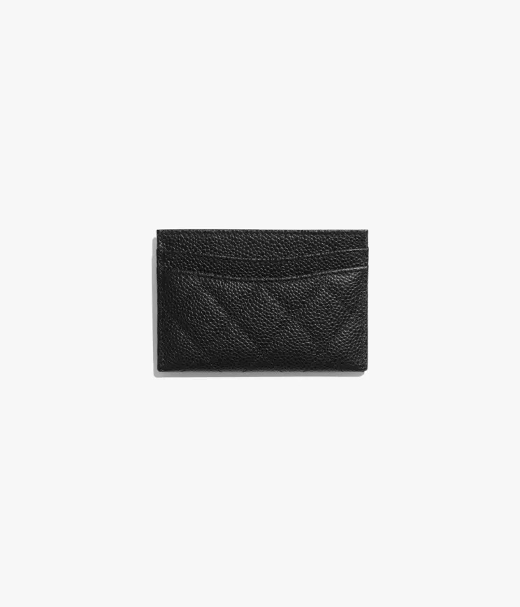 Chanel Classic Card Holder Lambskin & Gold Black