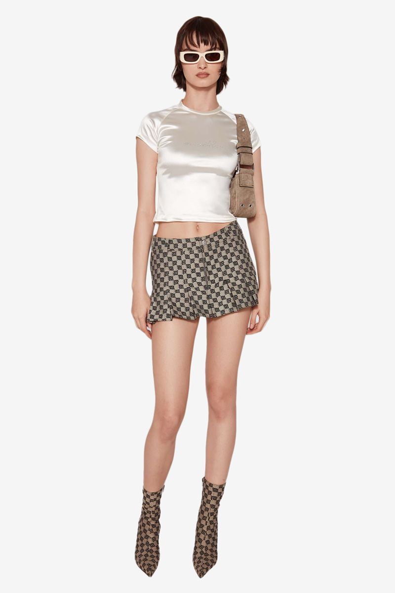 MISBHV Jacquard Canvas Monogram School Mini Skirt