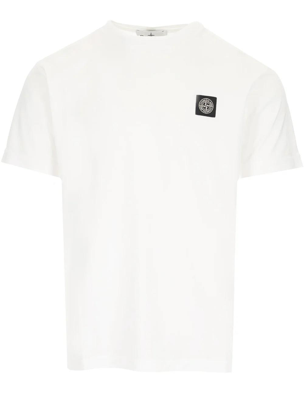 Stone Island Logo Patch Crewneck T-Shirt In White