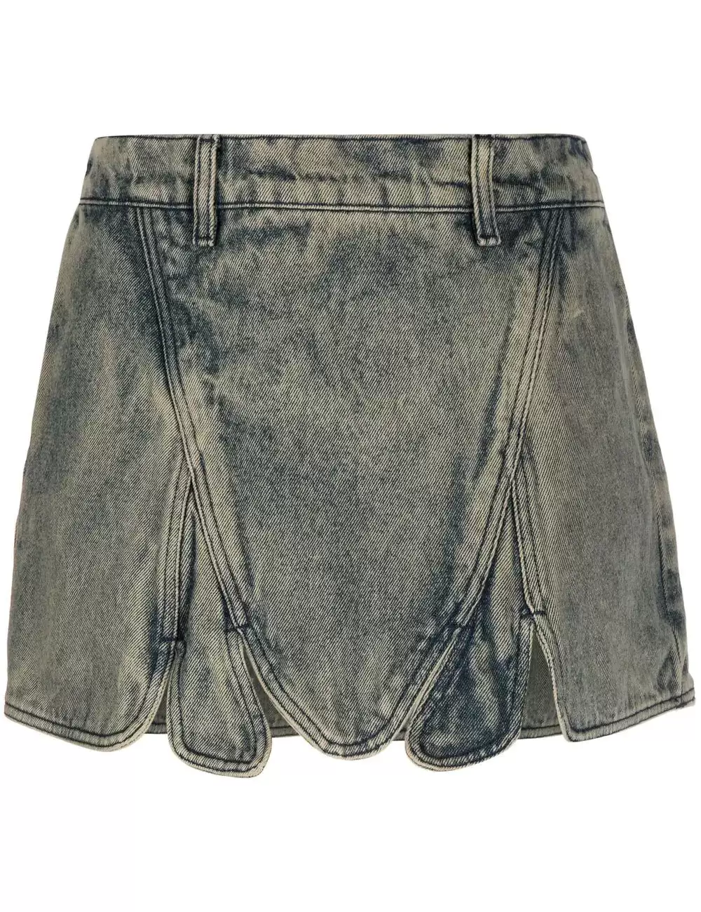 Asymmetric denim skirt
