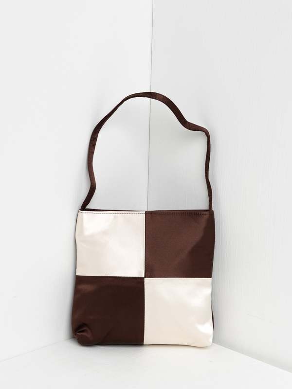 Vera Checkerboard Bag Dark Brown Ivory